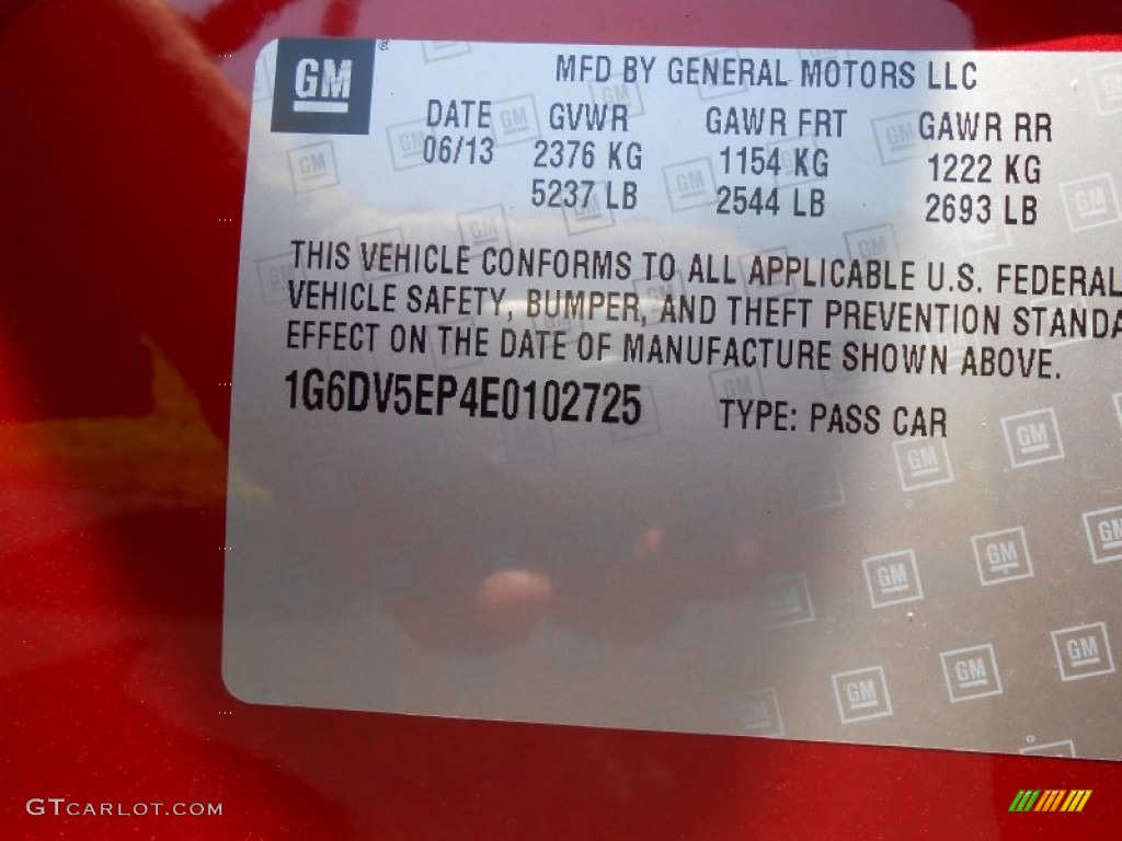 2014 Cadillac CTS -V Sedan Info Tag Photo #83981625