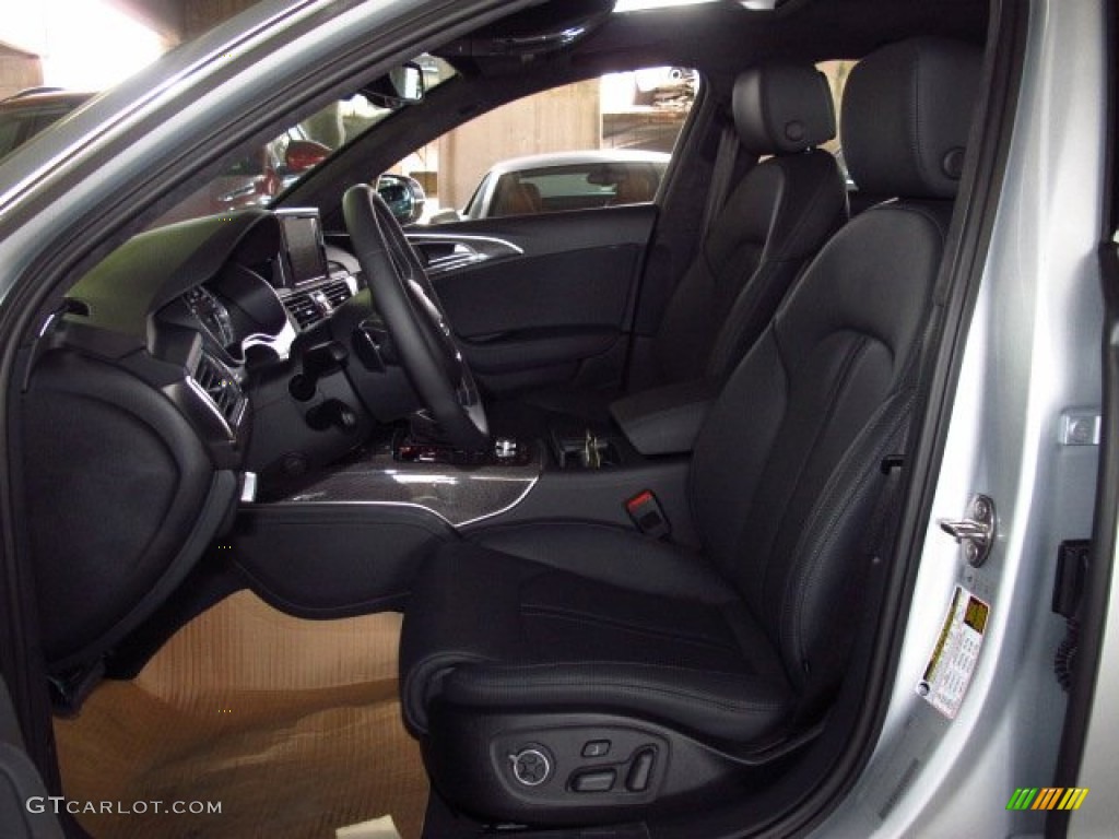 Black Valcona Interior 2014 Audi S6 Prestige quattro Sedan Photo #83982561