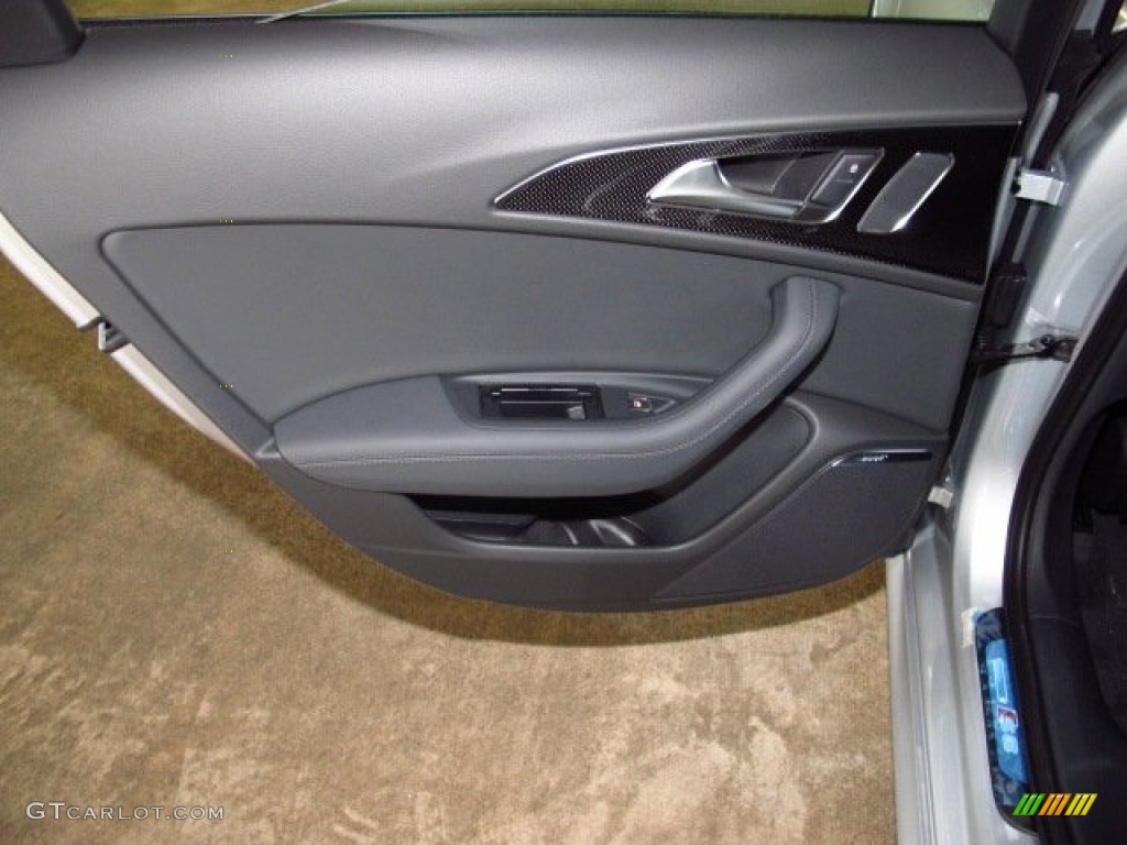 2014 Audi S6 Prestige quattro Sedan Black Valcona Door Panel Photo #83982576