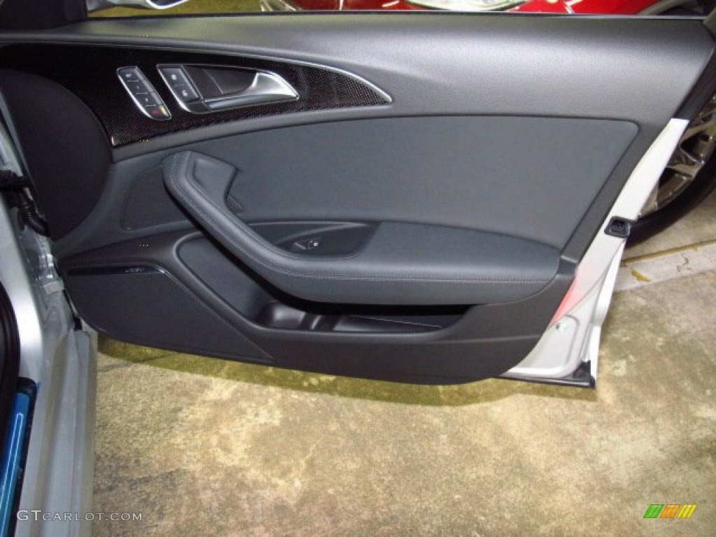 2014 Audi S6 Prestige quattro Sedan Black Valcona Door Panel Photo #83982648