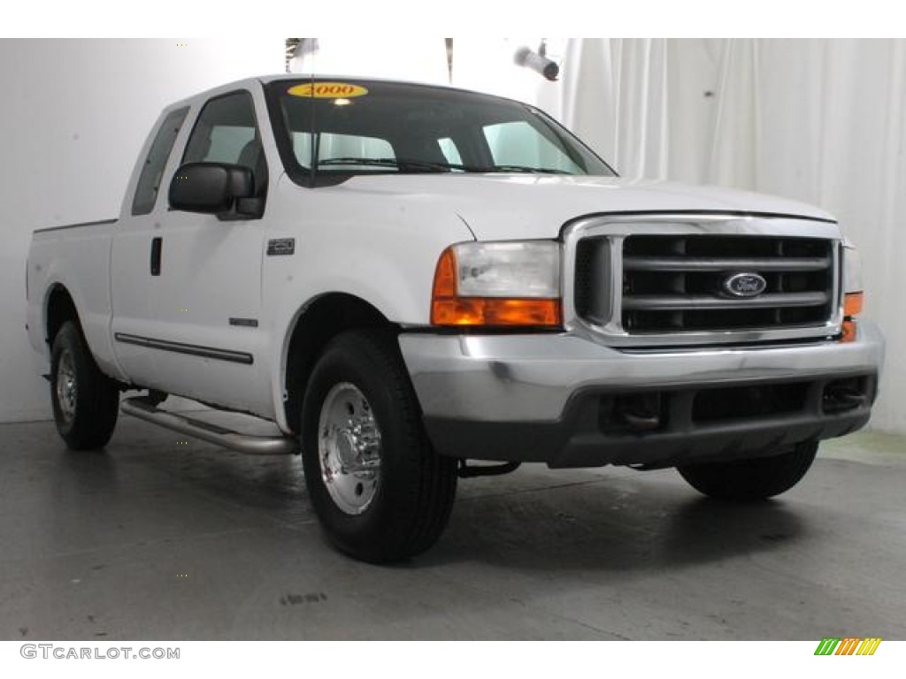 2000 F250 Super Duty XLT Extended Cab - Oxford White / Medium Graphite photo #4