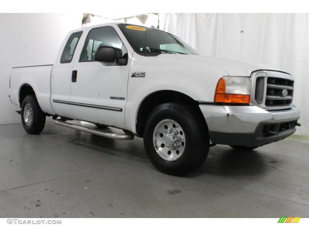 2000 F250 Super Duty XLT Extended Cab - Oxford White / Medium Graphite photo #5