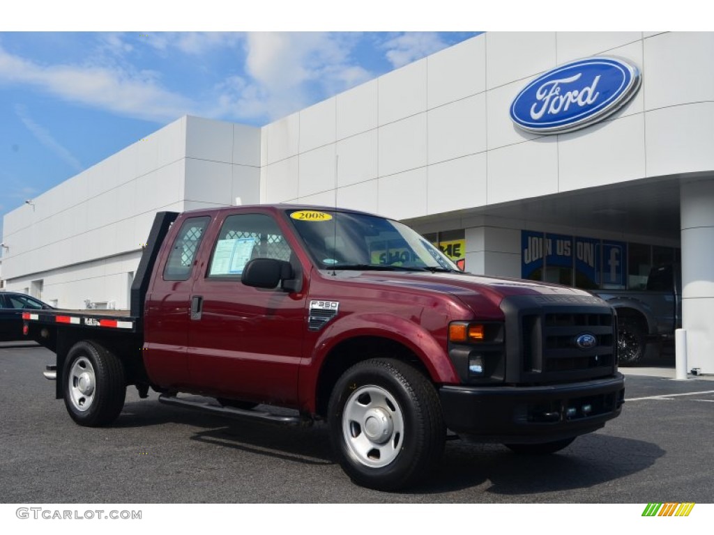 Dark Toreador Red 2008 Ford F350 Super Duty XL SuperCab Chassis Exterior Photo #83984061