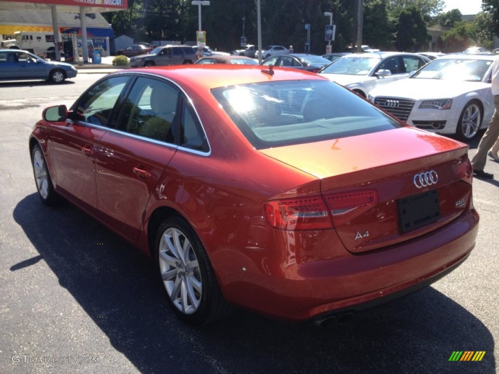2013 A4 2.0T quattro Sedan - Volcano Red Metallic / Velvet Beige/Black photo #5