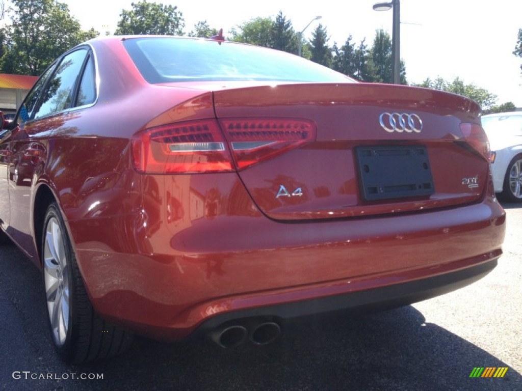 2013 A4 2.0T quattro Sedan - Volcano Red Metallic / Velvet Beige/Black photo #7