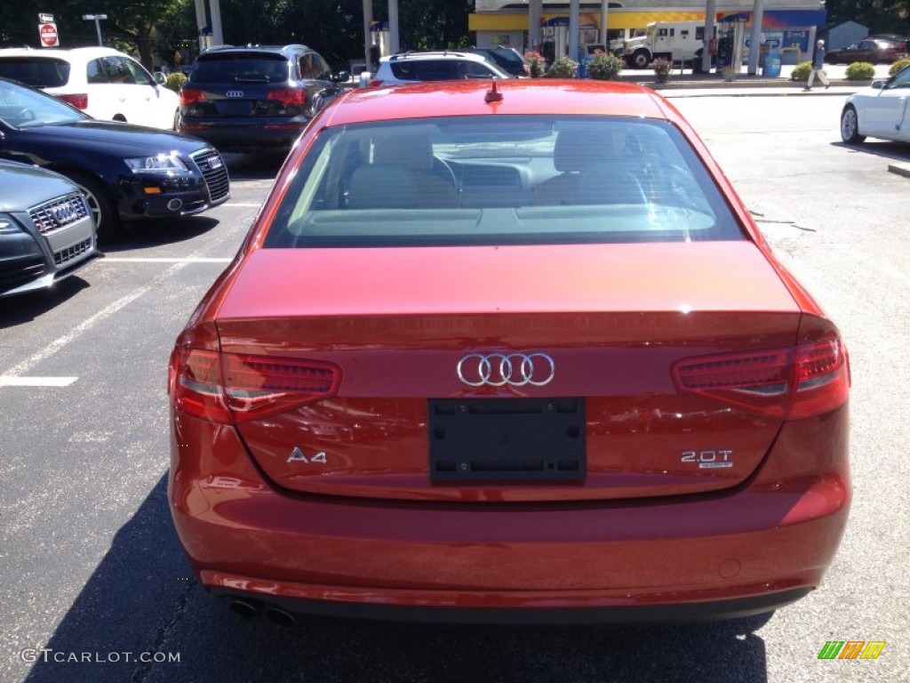 2013 A4 2.0T quattro Sedan - Volcano Red Metallic / Velvet Beige/Black photo #8