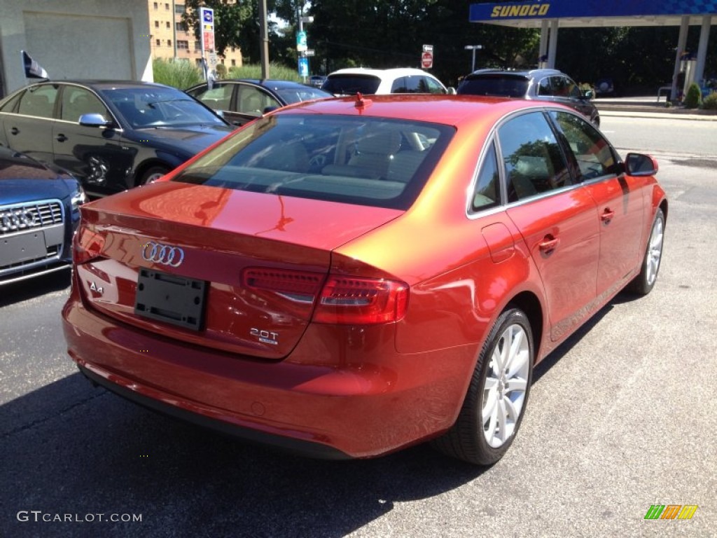 2013 A4 2.0T quattro Sedan - Volcano Red Metallic / Velvet Beige/Black photo #10