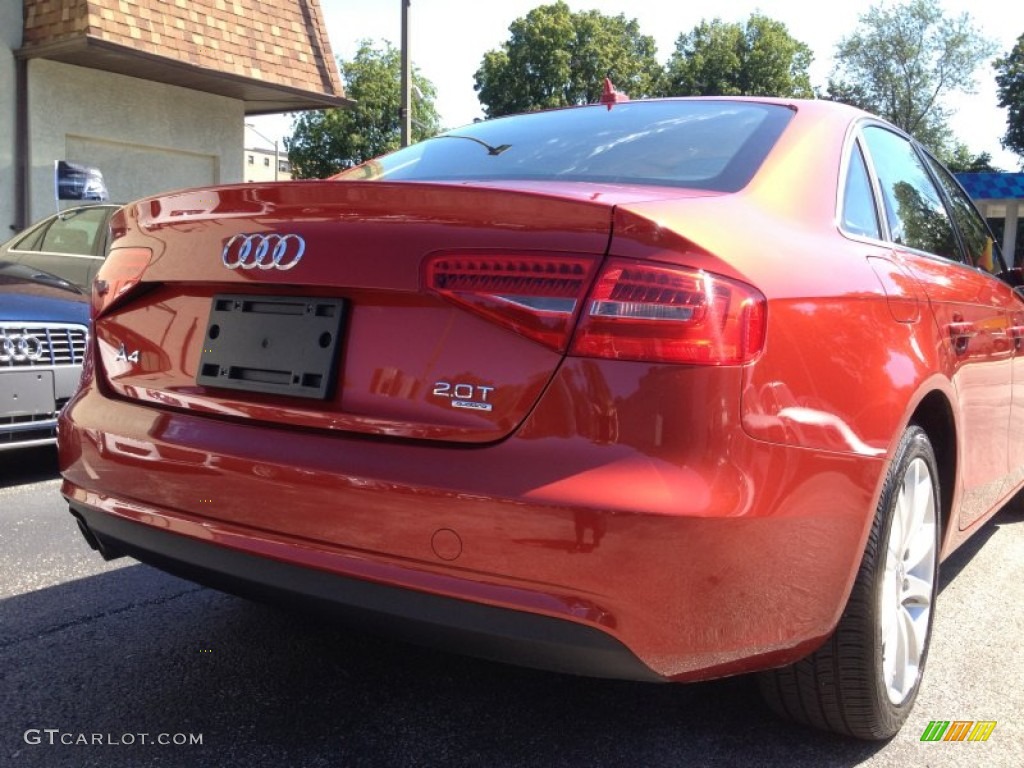 2013 A4 2.0T quattro Sedan - Volcano Red Metallic / Velvet Beige/Black photo #12