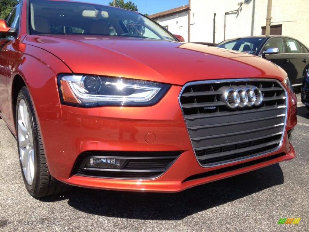 2013 A4 2.0T quattro Sedan - Volcano Red Metallic / Velvet Beige/Black photo #16