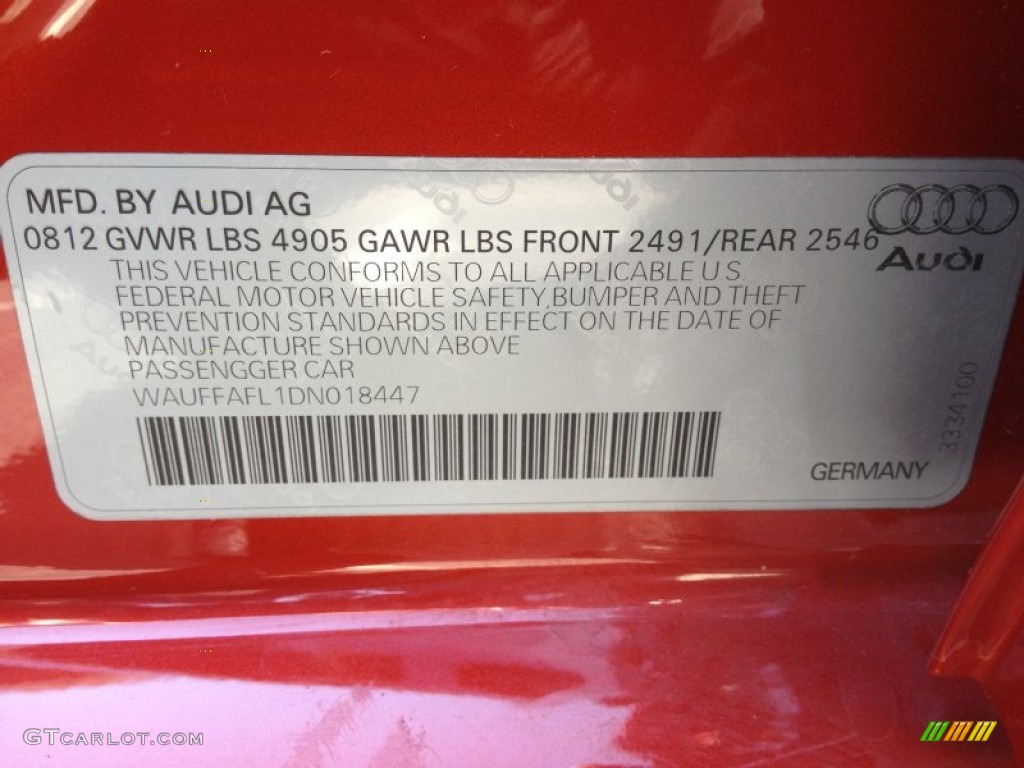 2013 A4 2.0T quattro Sedan - Volcano Red Metallic / Velvet Beige/Black photo #37