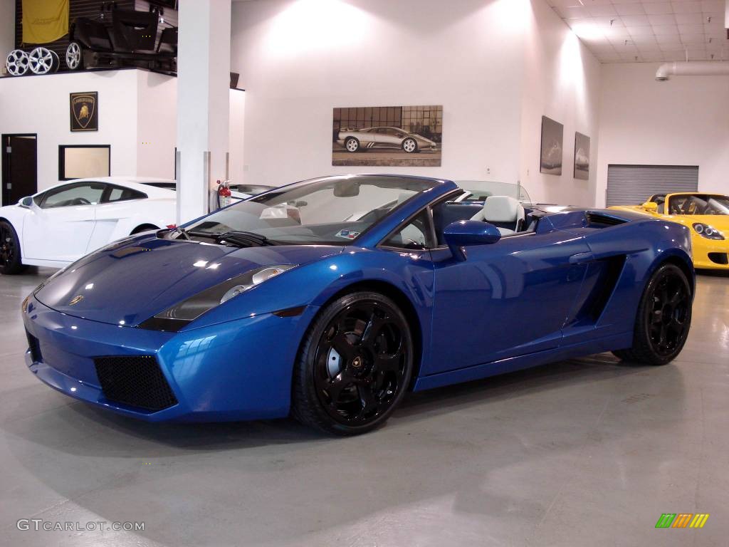 2008 Gallardo Spyder - Blu Caelum (Blue) / Blu Scylla/Bianco Polar photo #3