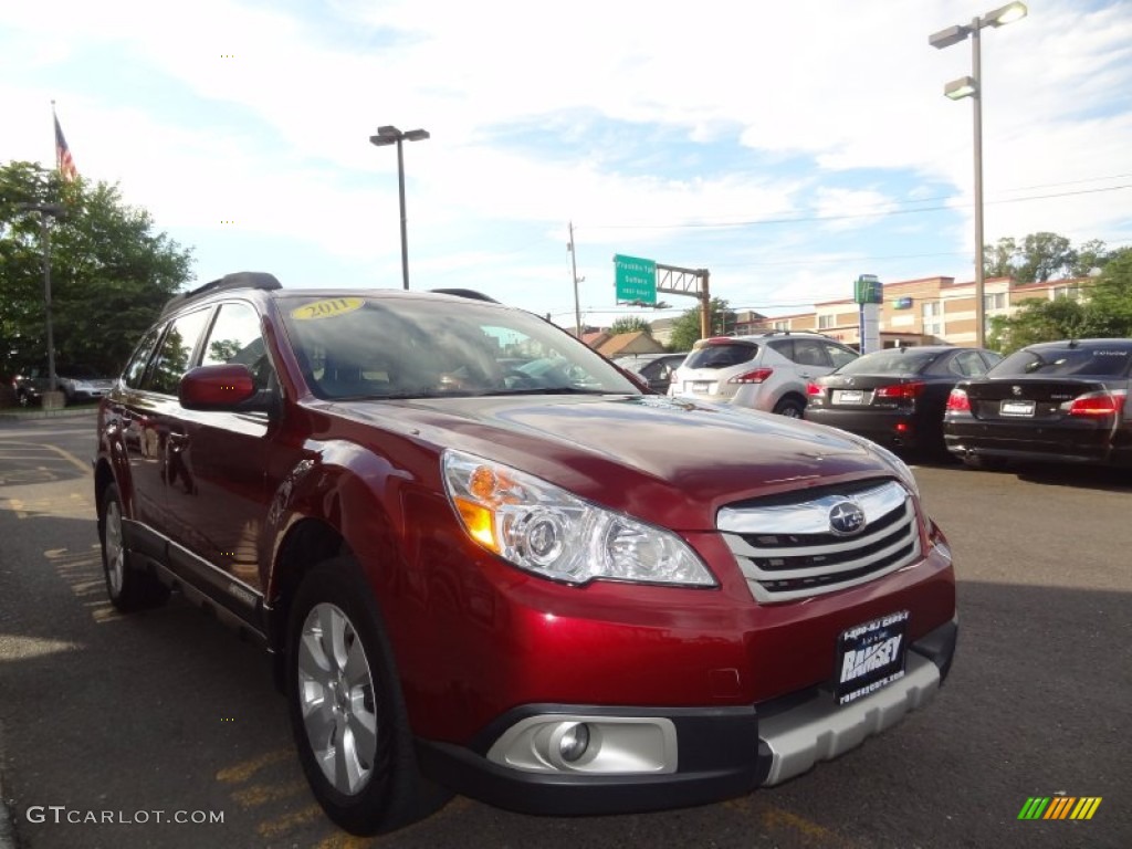 2011 Outback 2.5i Limited Wagon - Ruby Red Pearl / Warm Ivory photo #7