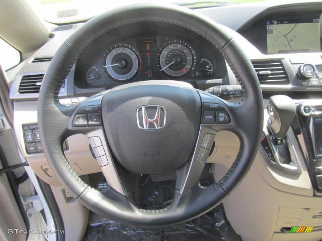 2014 Honda Odyssey Touring Elite Gray Steering Wheel Photo #83996823