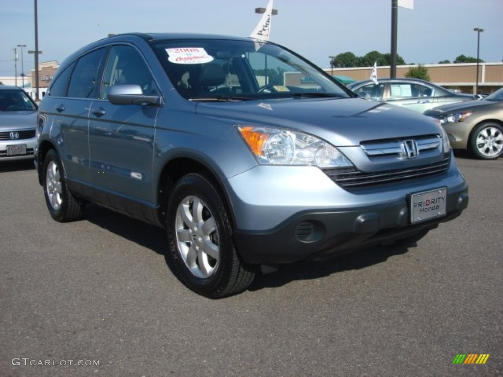 2008 CR-V EX-L 4WD - Glacier Blue Metallic / Gray photo #9