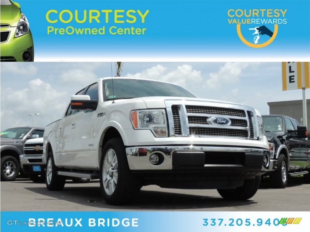 2012 F150 Lariat SuperCrew - Oxford White / Pale Adobe photo #1