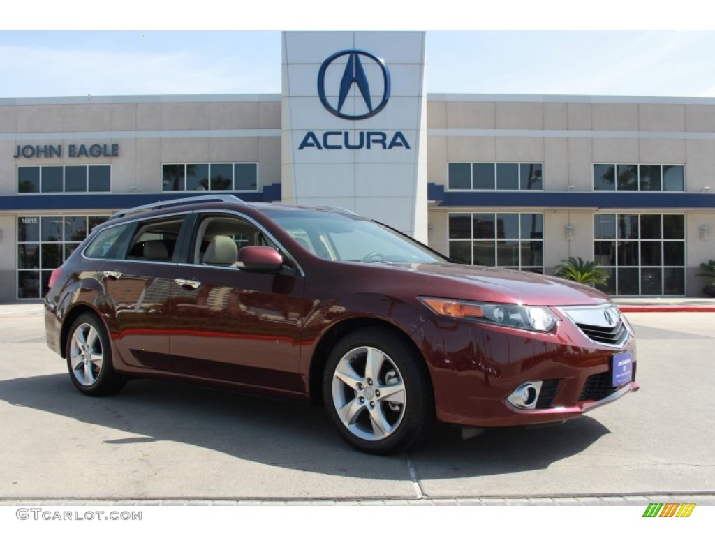 2012 TSX Technology Sport Wagon - Basque Red Pearl / Taupe photo #1