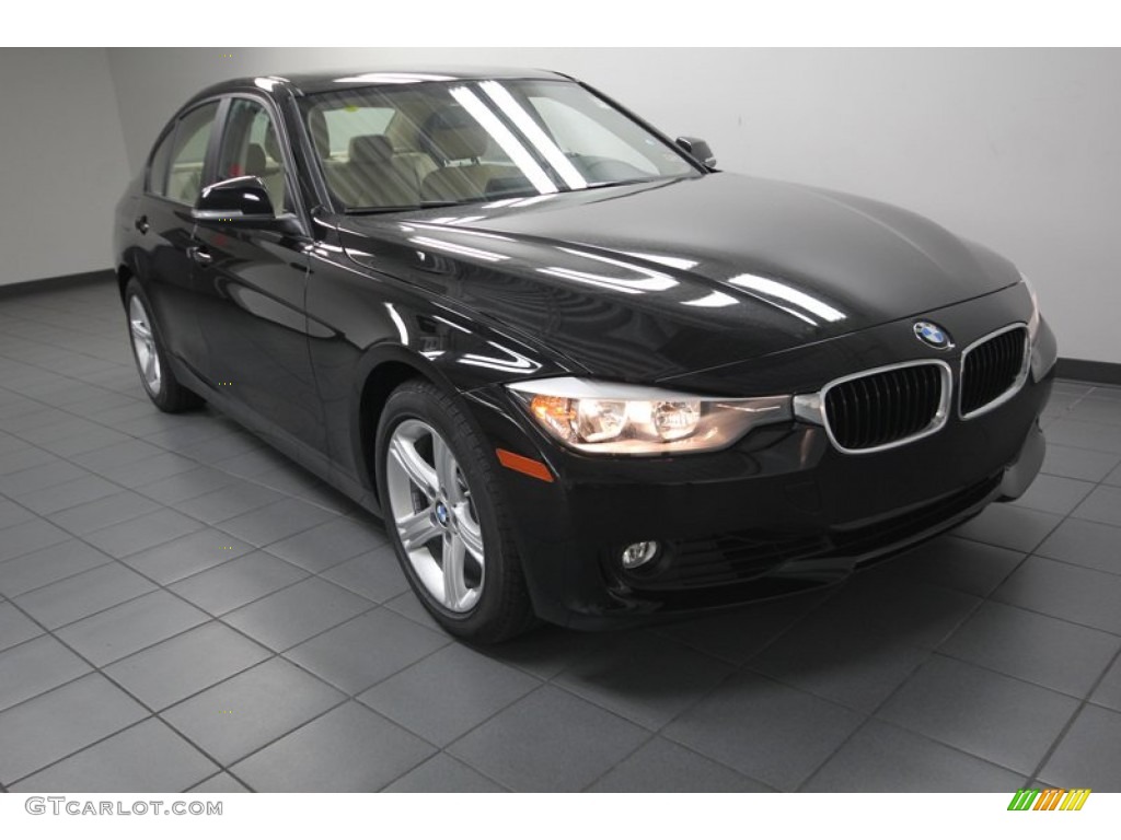 2013 3 Series 328i Sedan - Jet Black / Venetian Beige photo #1