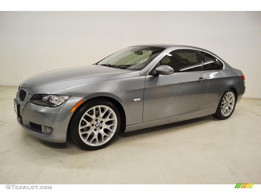 2008 3 Series 328i Coupe - Space Grey Metallic / Coral Red/Black photo #6