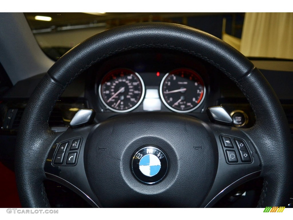 2008 BMW 3 Series 328i Coupe Coral Red/Black Steering Wheel Photo #84002286