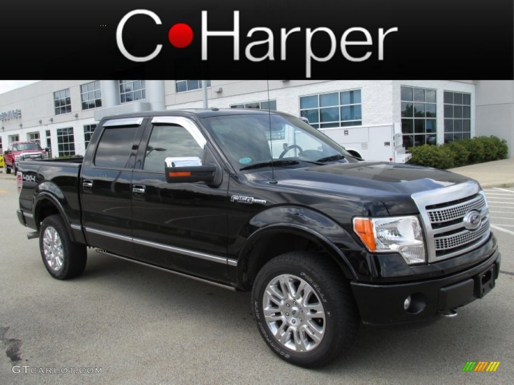 2011 F150 Platinum SuperCrew 4x4 - Ebony Black / Sienna Brown/Black photo #1