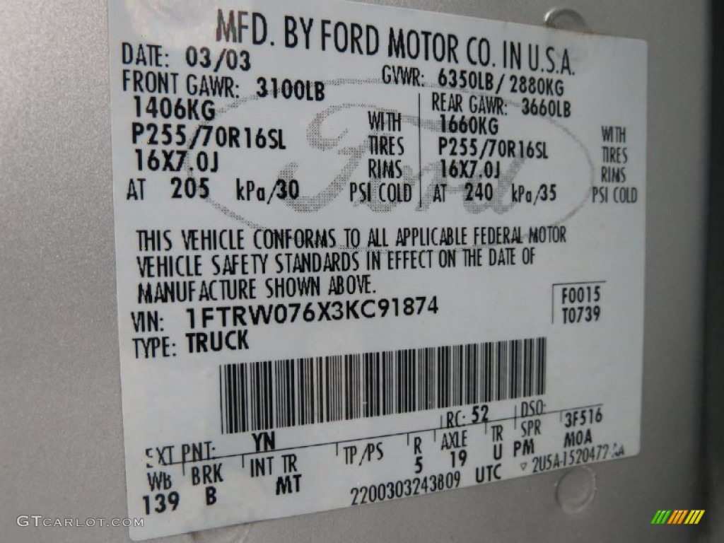 2003 F150 XLT SuperCrew - Silver Metallic / Medium Graphite Grey photo #7