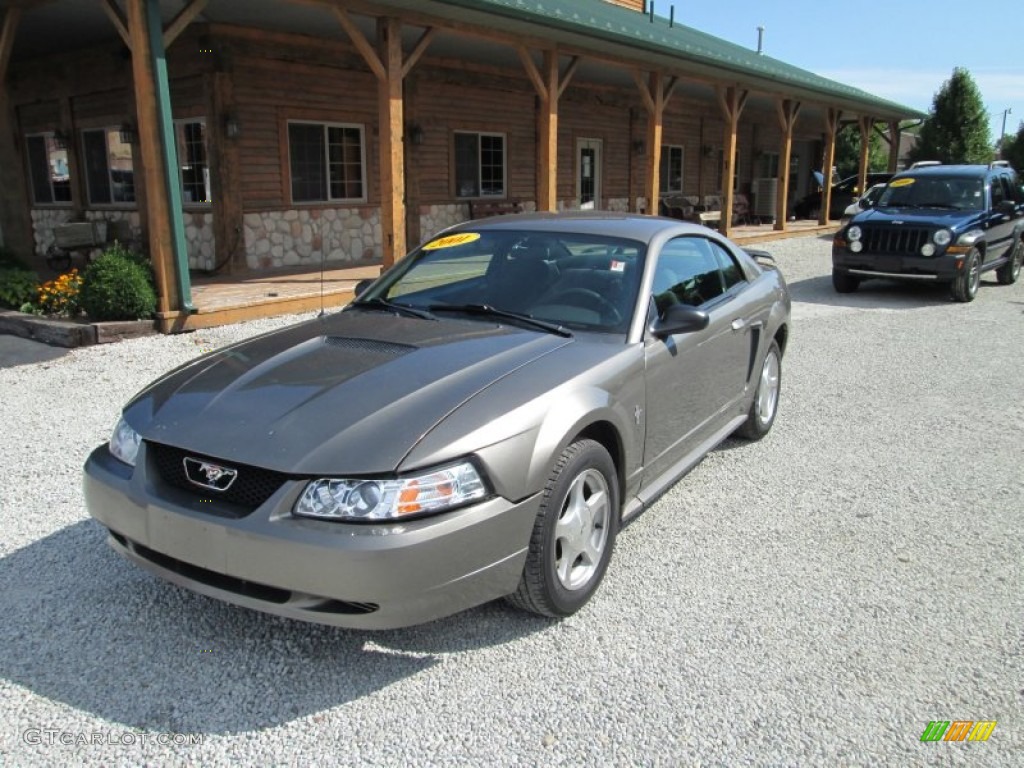 2001 Mustang V6 Coupe - Mineral Grey Metallic / Dark Charcoal photo #2