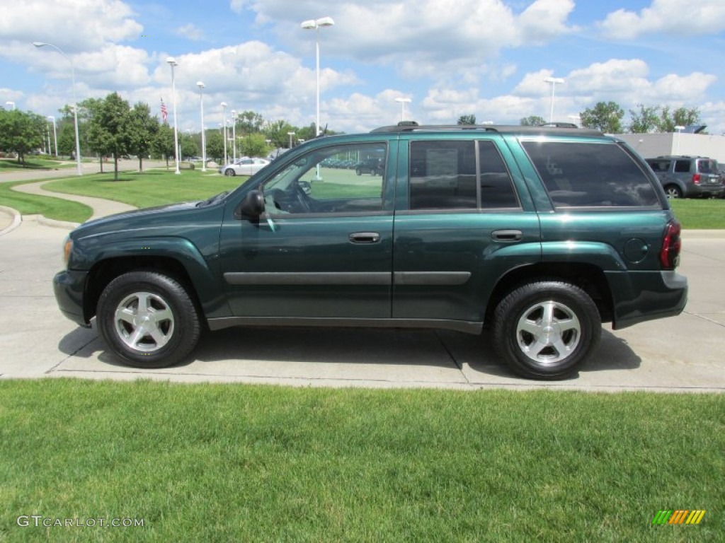 2005 TrailBlazer LS 4x4 - Emerald Jewel Green Metallic / Light Gray photo #6