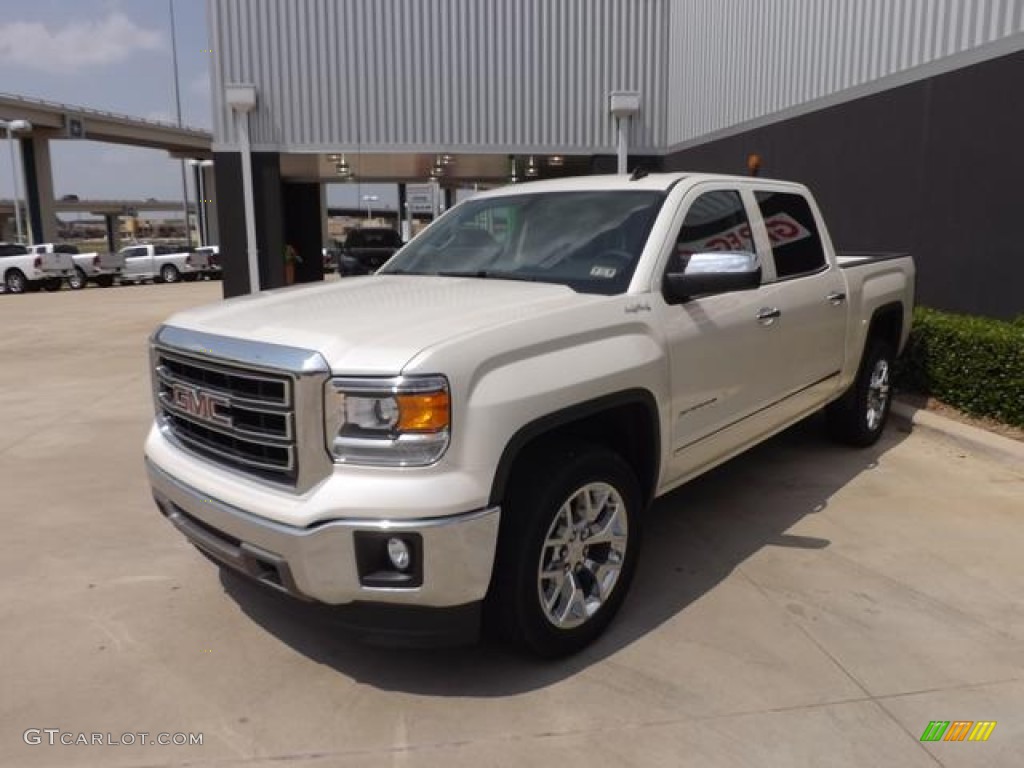 White Diamond Tricoat 2014 GMC Sierra 1500 SLT Crew Cab 4x4 Exterior Photo #84011880