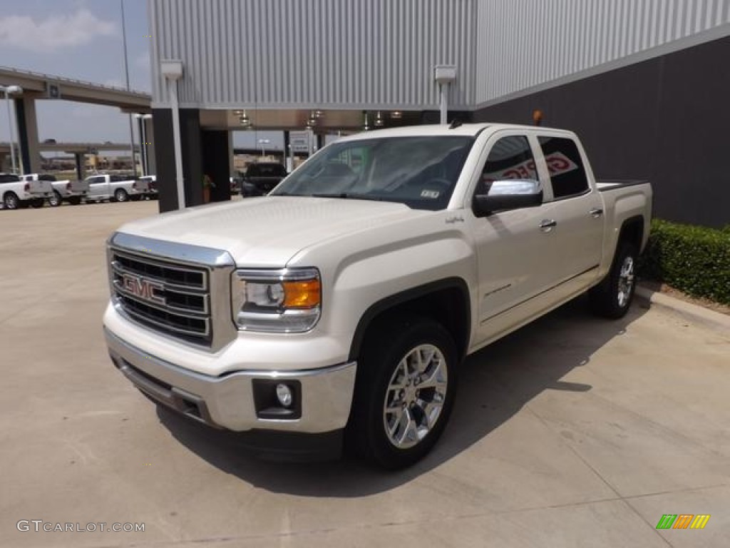 2014 Sierra 1500 SLT Crew Cab 4x4 - White Diamond Tricoat / Cocoa/Dune photo #2