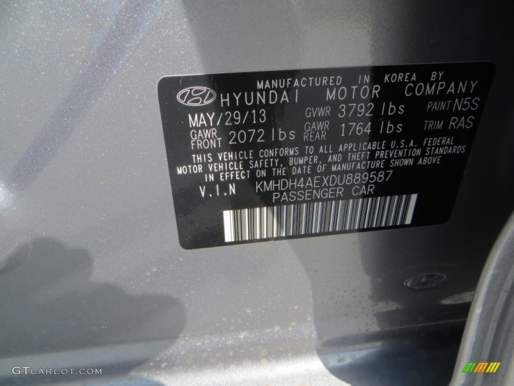2013 Elantra Limited - Titanium Gray Metallic / Gray photo #36