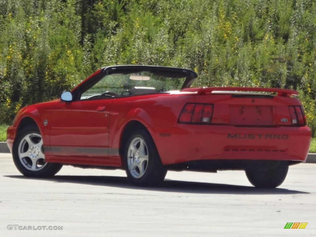 2004 Mustang V6 Convertible - Torch Red / Medium Parchment photo #5