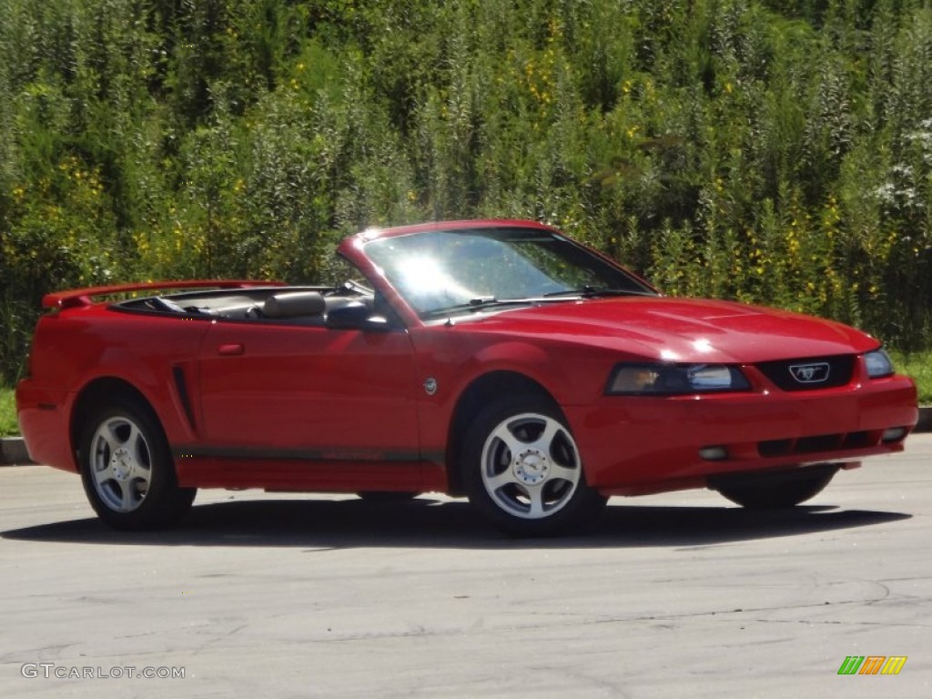 2004 Mustang V6 Convertible - Torch Red / Medium Parchment photo #6