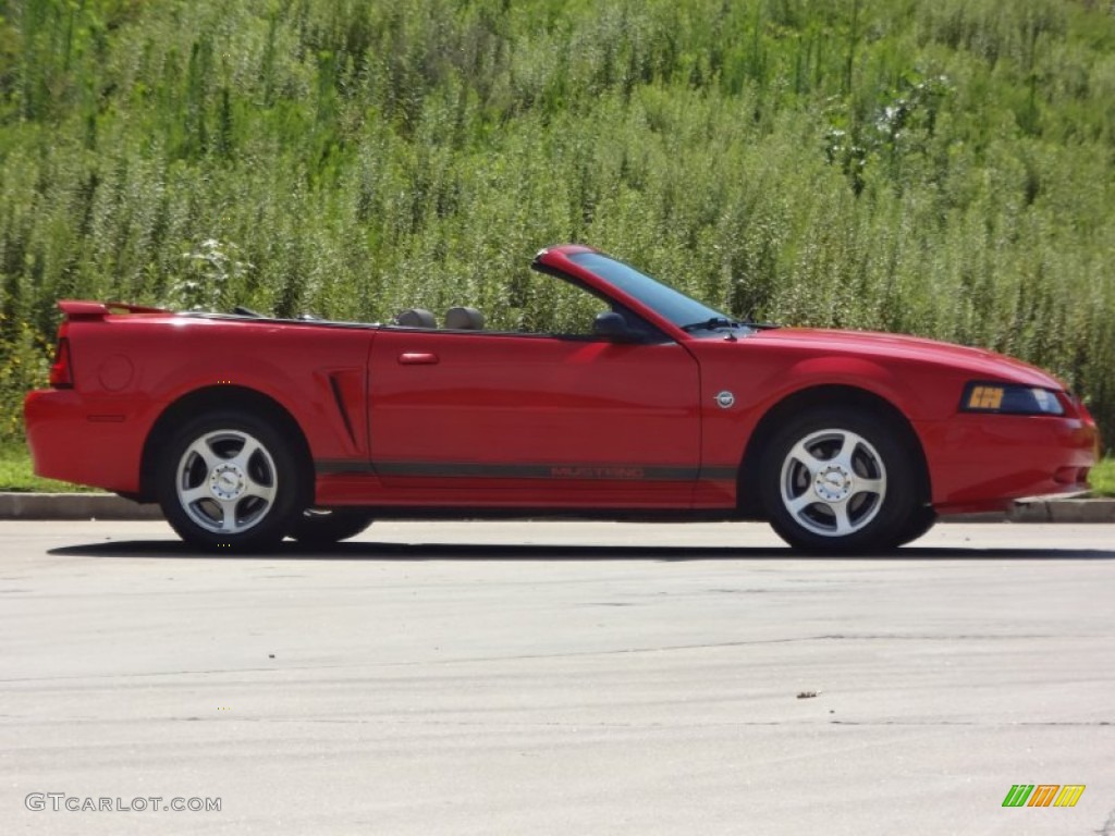 2004 Mustang V6 Convertible - Torch Red / Medium Parchment photo #22