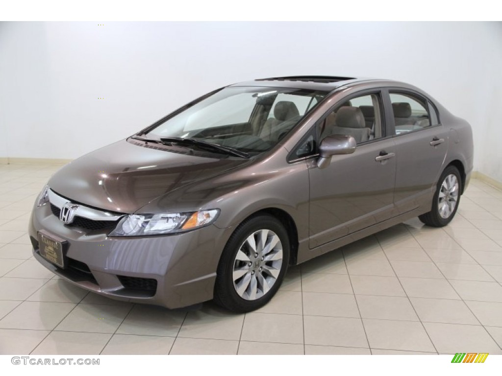2010 Civic EX Sedan - Urban Titanium Metallic / Gray photo #3