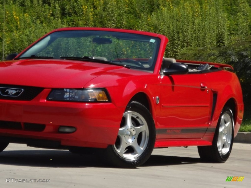 2004 Mustang V6 Convertible - Torch Red / Medium Parchment photo #33