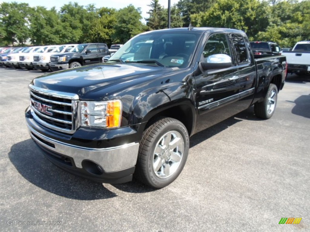 2013 Sierra 1500 SLE Extended Cab 4x4 - Onyx Black / Ebony photo #1