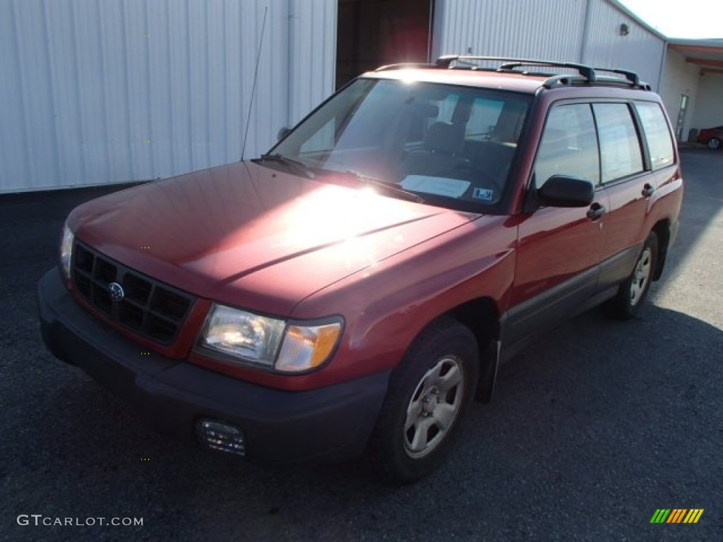 2000 Forester 2.5 L - Canyon Red Pearl / Beige photo #2
