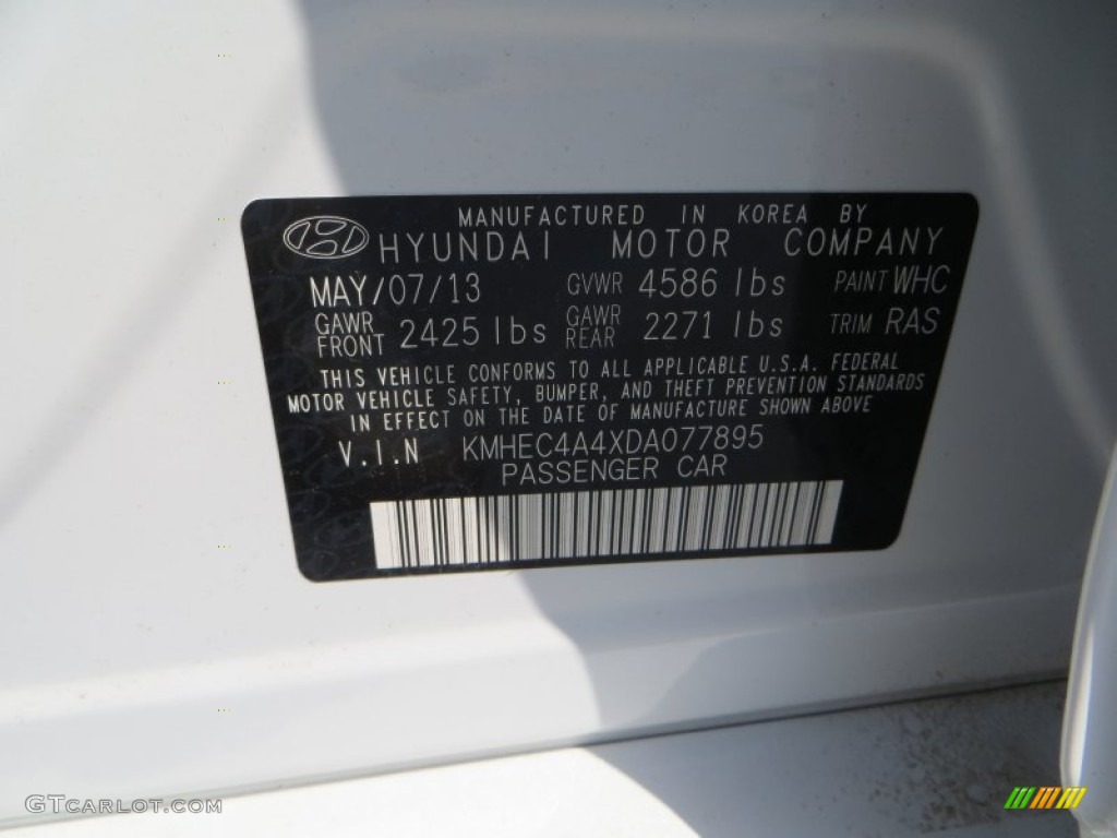 2013 Sonata Hybrid Limited - Porcelain White Pearl / Gray photo #36