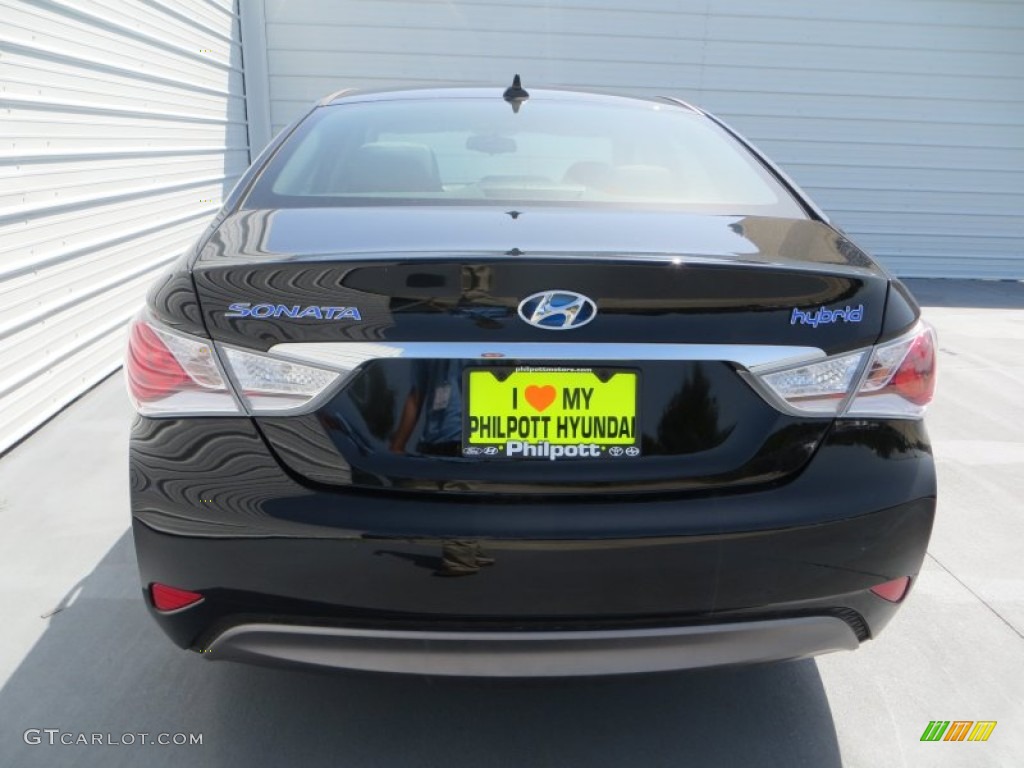 2013 Sonata Hybrid Limited - Black Onyx Pearl / Gray photo #5