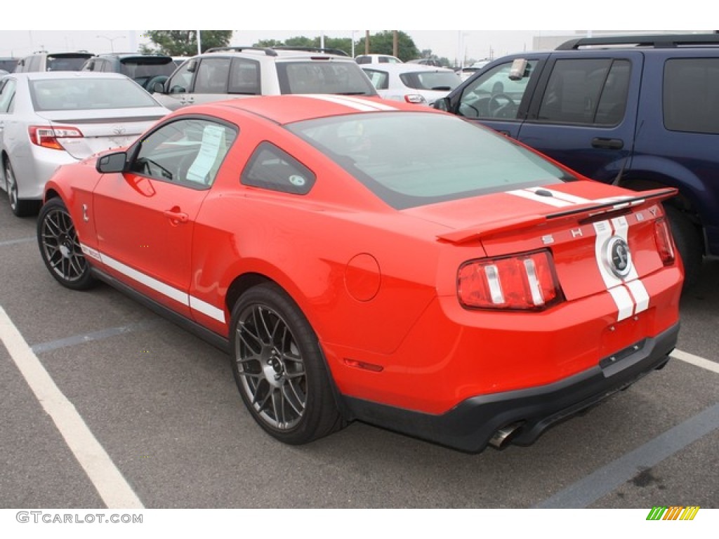 2011 Mustang Shelby GT500 SVT Performance Package Coupe - Race Red / Charcoal Black/White photo #3