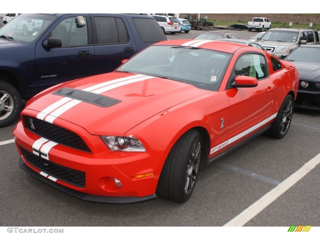 2011 Mustang Shelby GT500 SVT Performance Package Coupe - Race Red / Charcoal Black/White photo #4
