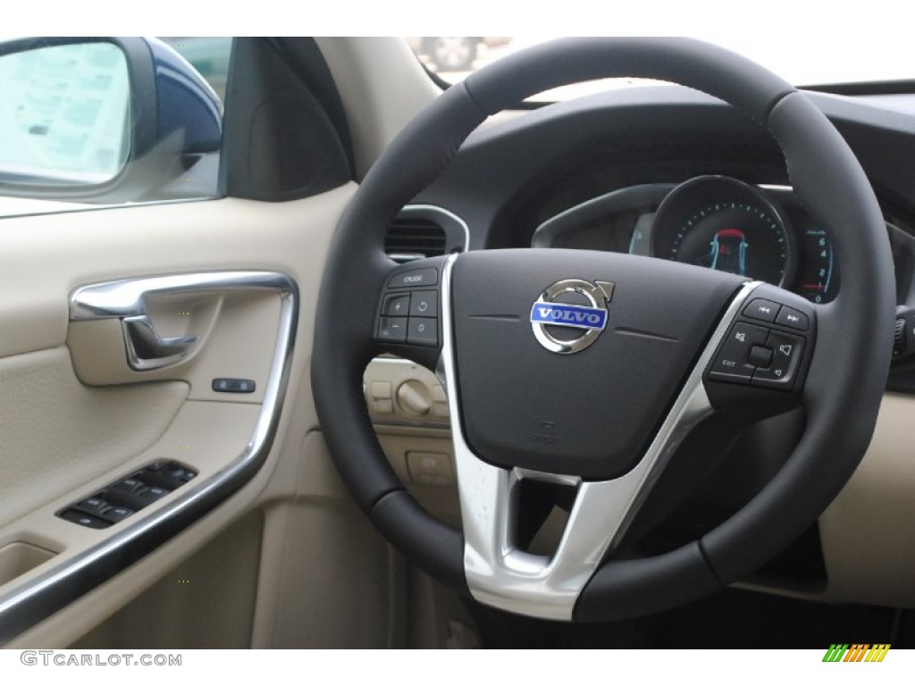 2014 Volvo S60 T5 Soft Beige Steering Wheel Photo #84028320