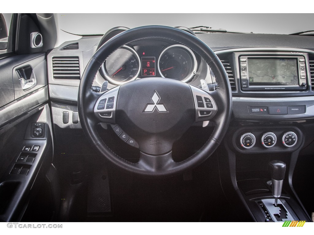 2009 Mitsubishi Lancer GTS Black Steering Wheel Photo #84029160