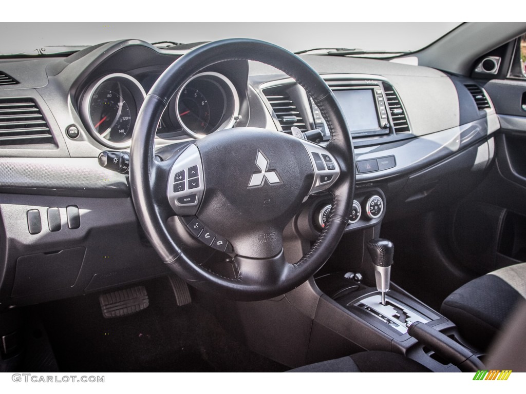 2009 Lancer GTS - Tarmac Black Pearl / Black photo #18