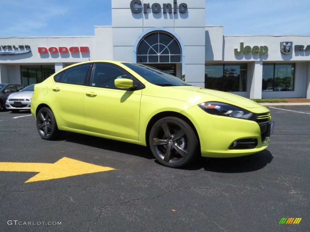 2013 Dart Rallye - Citrus Peel Pearl Coat / Black/Light Diesel Gray photo #1