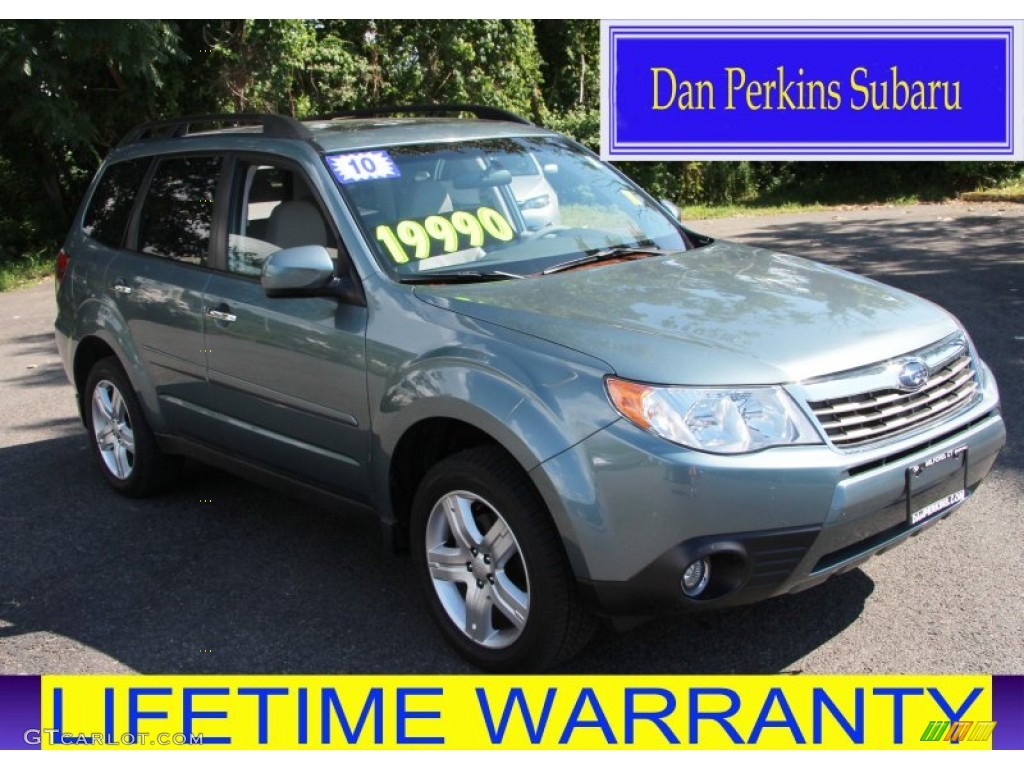 2010 Forester 2.5 X Limited - Sage Green Metallic / Platinum photo #1