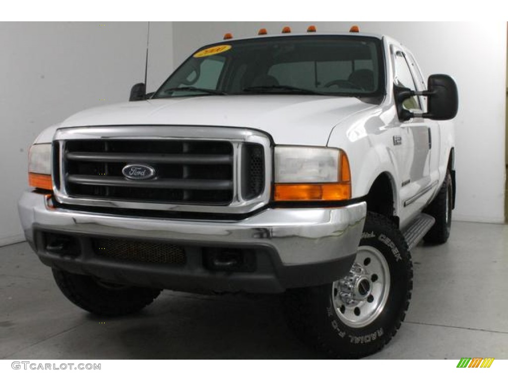 2000 F250 Super Duty XLT Extended Cab 4x4 - Oxford White / Medium Graphite photo #2