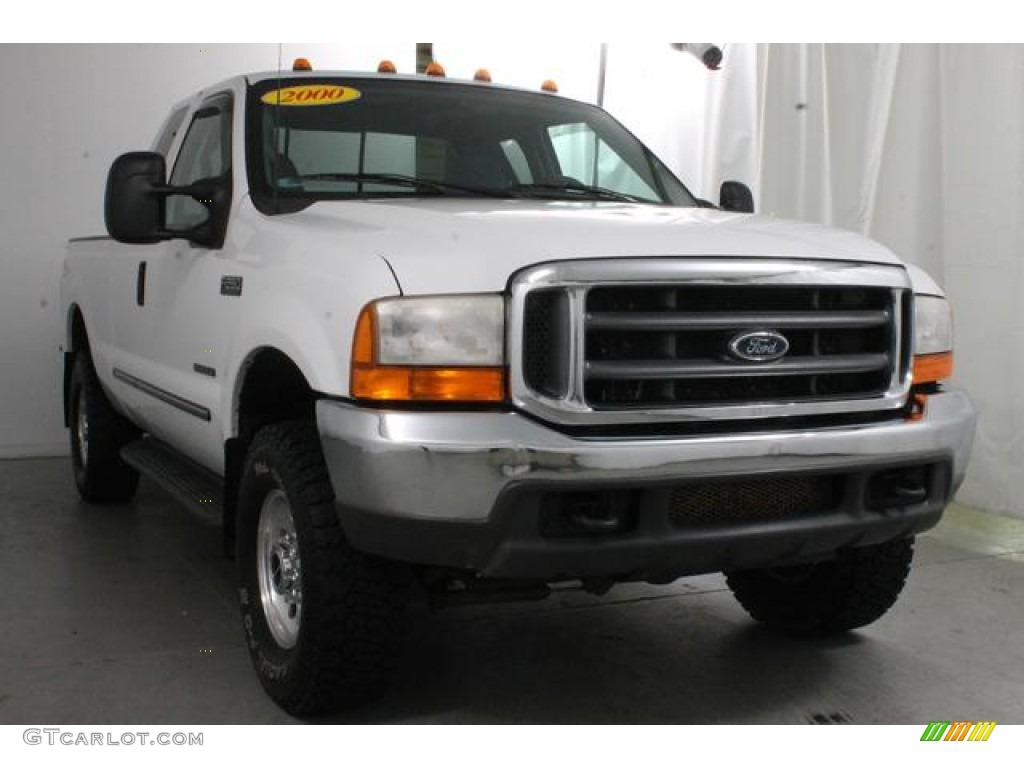 2000 F250 Super Duty XLT Extended Cab 4x4 - Oxford White / Medium Graphite photo #4