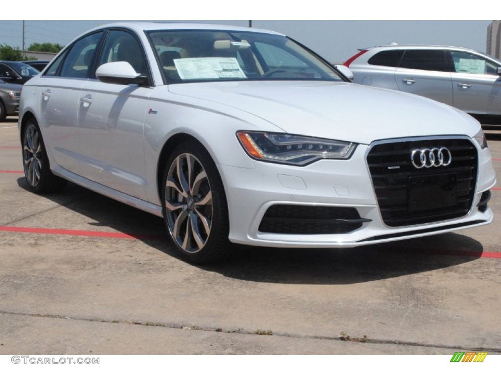 2014 A6 3.0T quattro Sedan - Glacier White Metallic / Velvet Beige photo #1