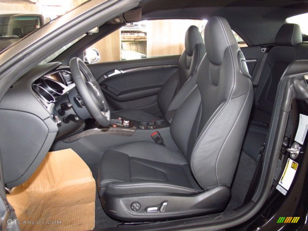 Black Interior 2014 Audi S5 3.0T Premium Plus quattro Cabriolet Photo #84037482